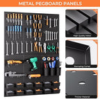 INCLY 226PCS Black Metal Pegboard Wall Organizer 48x36 Inch - Image 6