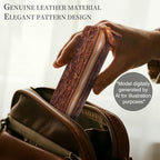 Gexmil Genuine Leather Pen Case, Hand-made Stationery Bag for Work Office - Image 2
