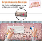 Ergonomic Keyboard Wrist Rest & Mouse Pad Wrist Rest Set, Large XXL Gaming Desk Mat 31.5"x 11.8", Non-Slip Base, Memory Foam, Easy Typing Pain Relief for Office & Home, Glitter Quote Live Laugh Love - Image 6