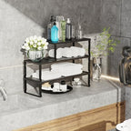 Jojocross Expandable Stackable Spice Rack Organizer for Kitchen Cabinet,Adjustable Counter Shelf, countertop, Pantry,Cupboard,Bathroom,Bedroom(2Packs/Black/Large) - Image 5