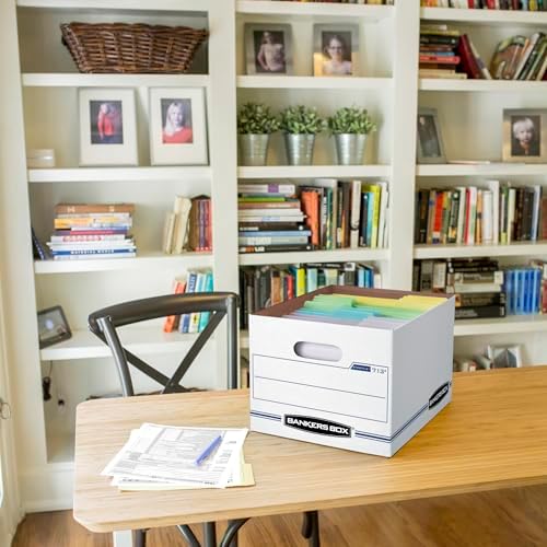 Bankers Box 12-Pack Basic-Duty File Storage Box with Lid, Letter/Legal - Image 3