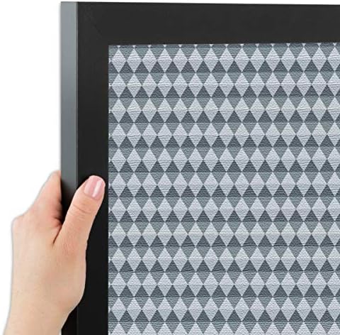 PinPix 22x15 inch Cork Bulletin Board. This Decorative Framed Pin Board Comes with Diamond Pattern in Grey and Blue Design and Satin Black. Ideal for Home, Office Decor or School (PinPix-227) - Image 2