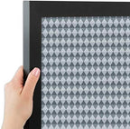 PinPix 27x20 inch Cork Bulletin Board. This Decorative Framed Pin Board Comes with Diamond Pattern in Grey and Blue Design and Satin Black. Ideal for Home, Office Decor or School (PinPix-227) - Image 2