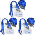 4x3 Name Tags Badge Holder with Lanyard 150 Pack Waterproof Horizontal ID Badge Holder and 50 Pcs Lanyards Nametag for Conferences, Events, and Meetings (Blue, 4 X 3 inches) by BirdFiy