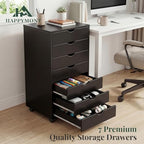 7 Drawer Mobile File Cabinet, Printer Stand with Wheels - Image 4