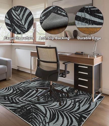 chakme Office Chair Mat for Hardwood Floor, 72"x48" Easy Glide Computer Desk Mat Protector for Rolling Chair Under Desk Rug Nonslip Backing, Machine Wash, (Leaf) - Image 5