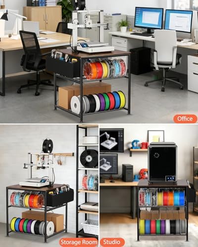 AHOWPD 3D Printer Stand with Filament Storage, 3-Tier 23.7 * 23.7 * 24.5in - Image 6