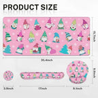 Britimes Keyboard Mouse Pad Set, 4 in 1 Desk Mat Set, Winter Gnome - Image 2