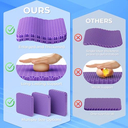 TushGuard Gel Seat Cushion for Long Sitting, Breathable Thick Patent Design - Image 5