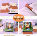 3D Memo Pad Time Piece Calendar 2027, 3D Tear-Off Art Desk Calendar 2027, Creative 3D Memo Pad Paper Art Tree House DIY Paper Carving Decoration (Mizuse) - Image 6