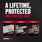SentrySafe Fireproof Safe Box with Key Lock, Chest Safe with Carrying Handle to Secure Money, Jewelry, Documents, 0.25 Cubic Feet, 6.3 x 15.3 x 12.1 Inches, 1160 - Image 6
