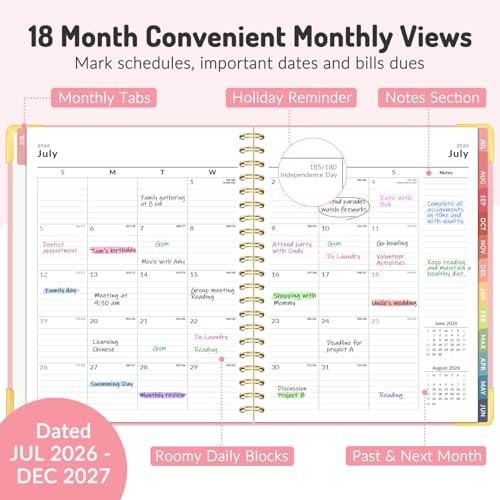 Jul 2026 - Dec 2027 Planner, Forvencer 18 Month Planner 2026-2027, 8.5"x11" - Image 3