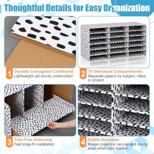 Fuutreo 2 Pcs Classroom Construction Paper Storage,Black Blocks - Image 3