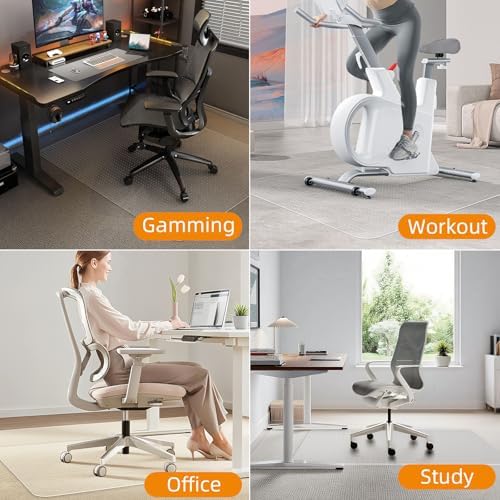Office Chair Mat for Carpet - 36x48 Inch Plastic Computer Desk Floor Protectors for Chairs Clear Under Desk Rug Pad for Rolling Gaming Chair - Image 5