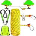 Dog Tie Out Cable for Camping, Dog Trolley System and 4ft Bungee Leash by SIAELT