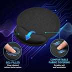 10 Pack Ergonomic Mouse Pad with Wrist Rest Support, Gel Memory Foam Computer Pad for Pain Relief & Comfort, Non-Slip Base for Gaming, Office, Home Use (Black) - Image 5