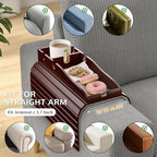 Korser Couch Armrest Table, Sofa Arm Tray with Removable Cup Holder, 2 in 1 Anti-Slip Armrest Tray Table for Couch, Bamboo Foldable Couch Cup Holder for Drinks Snacks Phone Remote Control - Image 6