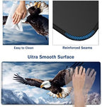 Large Mouse Pad + Keyboard Wrist Rest Set, Extended Gaming Mousepad (31.5X11.8 inch) with Non-Slip Rubber, Ergonomics Memory Foam Mouse Wrist Rest Support, Eagles in The Sky Pattern XXL Desk Pad - Image 3