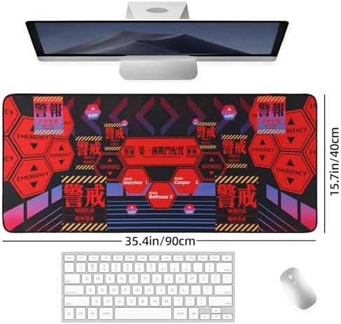 Mouse pad - Evangelion NERV-Inspired Alert UI Design, Large 35.4"x15.7" - Image 3