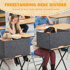 Kigley Acoustic Freestanding Desk Divider 24.8 x 15.75 x 15.75 Inch Noise Reducing Desk Privacy Panel Table Standing Testing Dividers Gray Desk Partition Office Furniture Partitions for Home (4 Pcs) - Image 4