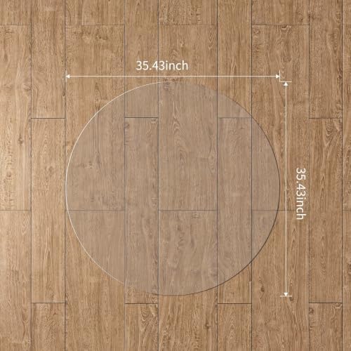WASJOYE Office Chair Mat for Hardwood Floors, 36 Inch PVC Round Floor Mat - Image 2