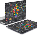 Mektron for MacBook Pro 16 inch Case A2141 with Touch Bar and Touch ID (2020 2019 Release), Geometric Blackboard Hard Shell Case Cover with Keyboard Skin & Screen Protector & Dust Plug - Image 5