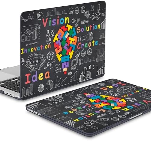 Mektron for MacBook Pro 16 inch Case A2141 with Touch Bar and Touch ID (2020 2019 Release), Geometric Blackboard Hard Shell Case Cover with Keyboard Skin & Screen Protector & Dust Plug - Image 5