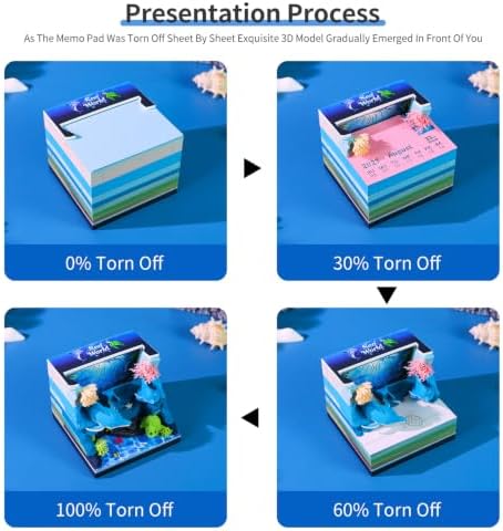 3D Time Piece Calendar, 2027 Desk Calendar With LED Light, 3d Tree Memo Pad Creative Desk Calendar, Christmas Gift for Colleague Friend, Desktop Decoration (Underwater World) - Image 4