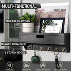 Rebee Vision Key Holder Wall Mount with Drawer, Shelf for Room Decor, Black - Image 3