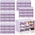 Amyhill 6 Pcs Mini Drawer Organizer Small Organizer with 9 Drawers Plastic Desktop Craft Storage Box for Office Home Room Jewelry Cosmetics Collection(Purple) by Amyhill