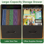 Sbanmao Rolling File Cart, File Cabinet with 2 Fabric Drawers, Black - Image 5