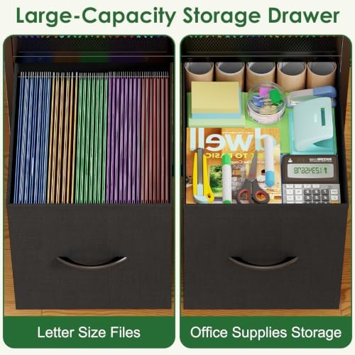 Sbanmao Rolling File Cart, File Cabinet with 2 Fabric Drawers, Black - Image 5