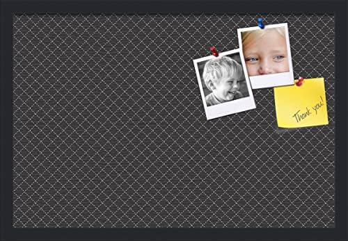 PinPix 24x16 inch Cork Bulletin Board. This Decorative Framed Pin Board Comes with Diamond Pattern in Black Design and Satin Black. Ideal for Home, Office Decor or School (PinPix-120) by PinPixBulletinBoards