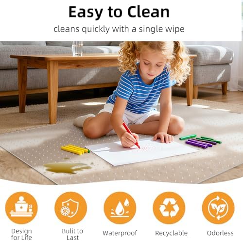 Office Chair Mat for Carpet - 36x48 Inch Plastic Computer Desk Floor Protectors for Chairs Clear Under Desk Rug Pad for Rolling Gaming Chair - Image 3