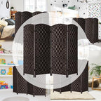 HALLYBEE Short Room Divider Folding Privacy Screens,4 Panel Dark Mocha - Image 7