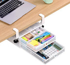 Under Desk Drawer, Clamp on Desk Organizer Slide Out Table Storage No Drill by OfficeProducts
