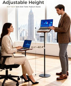 Laptop Stand Floor, Wood Music Stand, Tablet Floor Stands Adjustable Height, Tall Book Stand Hands Free, for Projector, Office, Study, Brown - Image 2