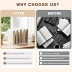 1 Pack 5 Section Clear Acrylic Desktop File Organizer Vertical File Sorter - Image 5