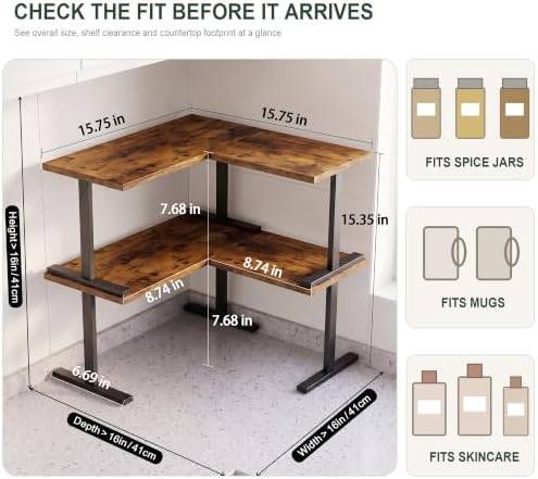 Golener Countertop Shelf, Kitchen Counter Organizer, Adjustable, Stackable - Image 2