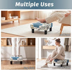 Joveco Small Foot Rest Stool Ottoman, Square Upholstered Fabric Footstool for Couch, Under Desk, Office, Living Room, Blue Floral - Image 5