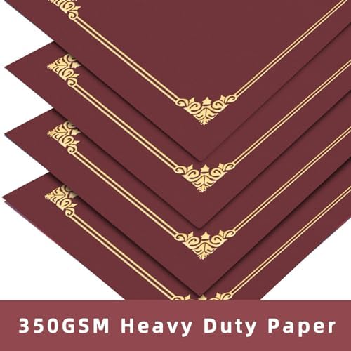 HAUTOCO 90 Packs Certificate Holders, Burgundy Diploma Holders, Document Award Covers Certificate Folders with Gold Foil Border for 8.5x11 Letter Size - Image 4