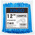 XINGO 12 Inch Blue Zip Ties 1200 PCS, 75 LBS Ultra Strong Tensile Strength, UV Resistant Cable Ties, Self-locking Plastic Ties for Indoor and Outdoor Use by XINGO