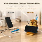 Owly Mate Owl Eyeglass Holder for Nightstand and Desk, Cute Glasses Holder with Phone Stand and Pen Holder, 3-in-1 Desk Organizer for Glasses, Phone & Pens - Gift for Owl Lovers - Image 4
