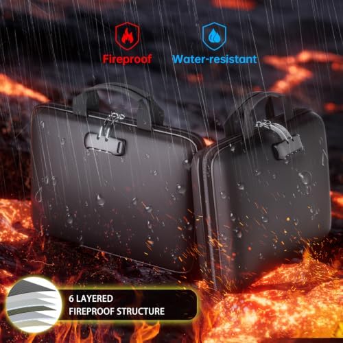 Tamfile Fireproof File Organizer with Lock,Hard Case Fireproof Document Box - Image 2