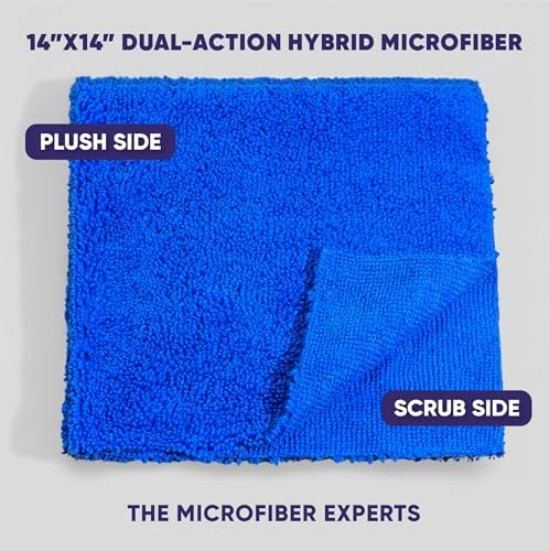 Microfiber Wholesale Pronto Cloths, Dual-Sided Microfiber Cleaning Towels, Soft Plush & Scrub Cloths for Dusting, Scrubbing, Kitchen, Windows & Car Detailing, Absorbent Bulk 50-Pack Blue - Image 2