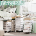 SYKIARIOL 6 Drawer Rolling Cart for Craft Storage,Utility Drawer Cart,White - Image 6