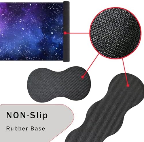 Keyboard Wrist Rest and Mouse Pad with Wrist Support Set Ergonomic Coaster,Memory Foam,Easy Typing Pain Relief,Large XL Desk Mat 31.5"x 11.8",Galaxy Design - Image 3