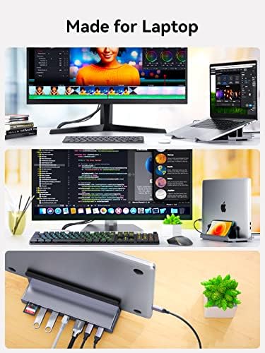 QUUGE Laptop Docking Station, 8 in 1 4K HDMI, SD/TF Slots for macOS, Mac - Image 3