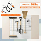 12 Pack Pegboard Hooks (6 S + 6 M), Heavy Duty Iron Utility Hooks Fit 1/4" Pegboards, Anti-Scratch Tool Organizer Hangers for Garage, Workbench, Craft Room, Kitchen - Black - Image 3