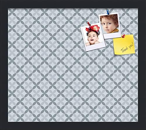 PinPix 16x14 inch Cork Bulletin Board. This Decorative Framed Pin Board Comes with Diamond Pattern in Shades of Blue Design and Satin Black. Ideal for Home, Office Decor or School (PinPix-222) by PinPixBulletinBoards